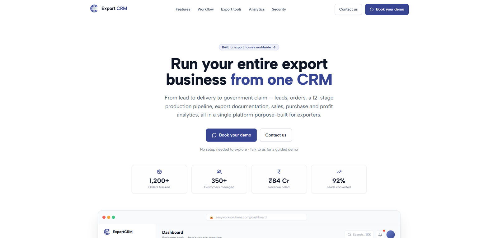 Export CRM — built by EasyWork Solutions